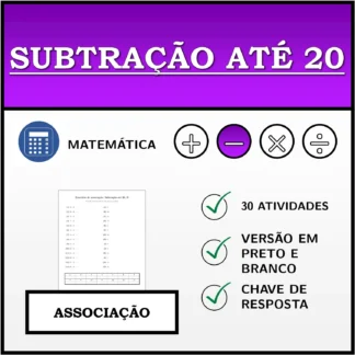 Exercício de associação: Subtração até 20