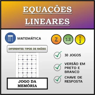 Jogo da memória: Equações lineares, diferentes tipos de raízes