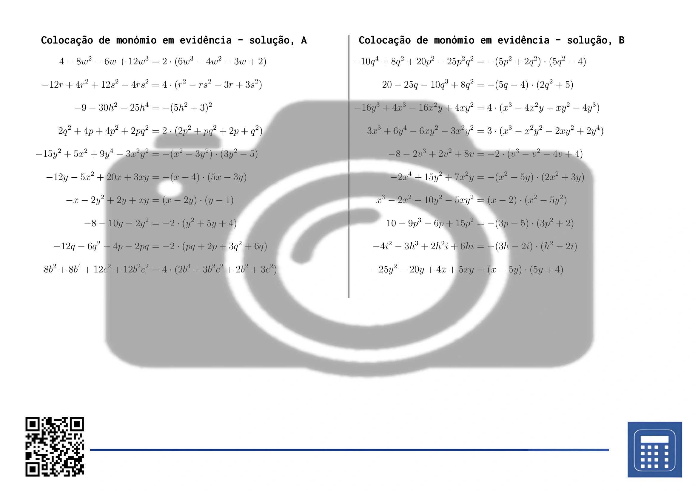Folha de trabalho: Colocação de monómio em evidência - Image 4