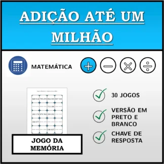 Jogo da memória: Adição até um milhão