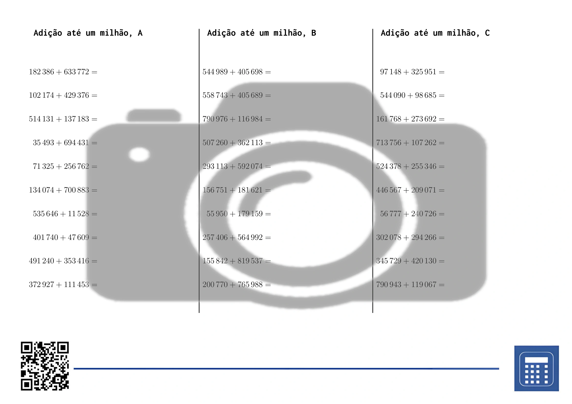 Folha de trabalho: Adição até um milhão - Image 2