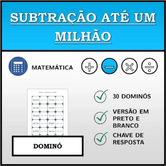 Dominó: Subtração até um milhão