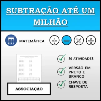 Exercício de associação: Subtração até um milhão