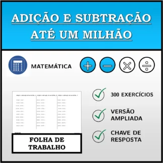 Folha de trabalho: Adição e subtração até um milhão