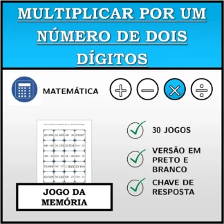 Jogo da memória: Multiplicar por um número de dois dígitos