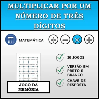 Jogo da memória: Multiplicar por um número de três dígitos