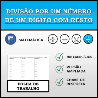 Folha de trabalho: Divisão por um número de um dígito com resto