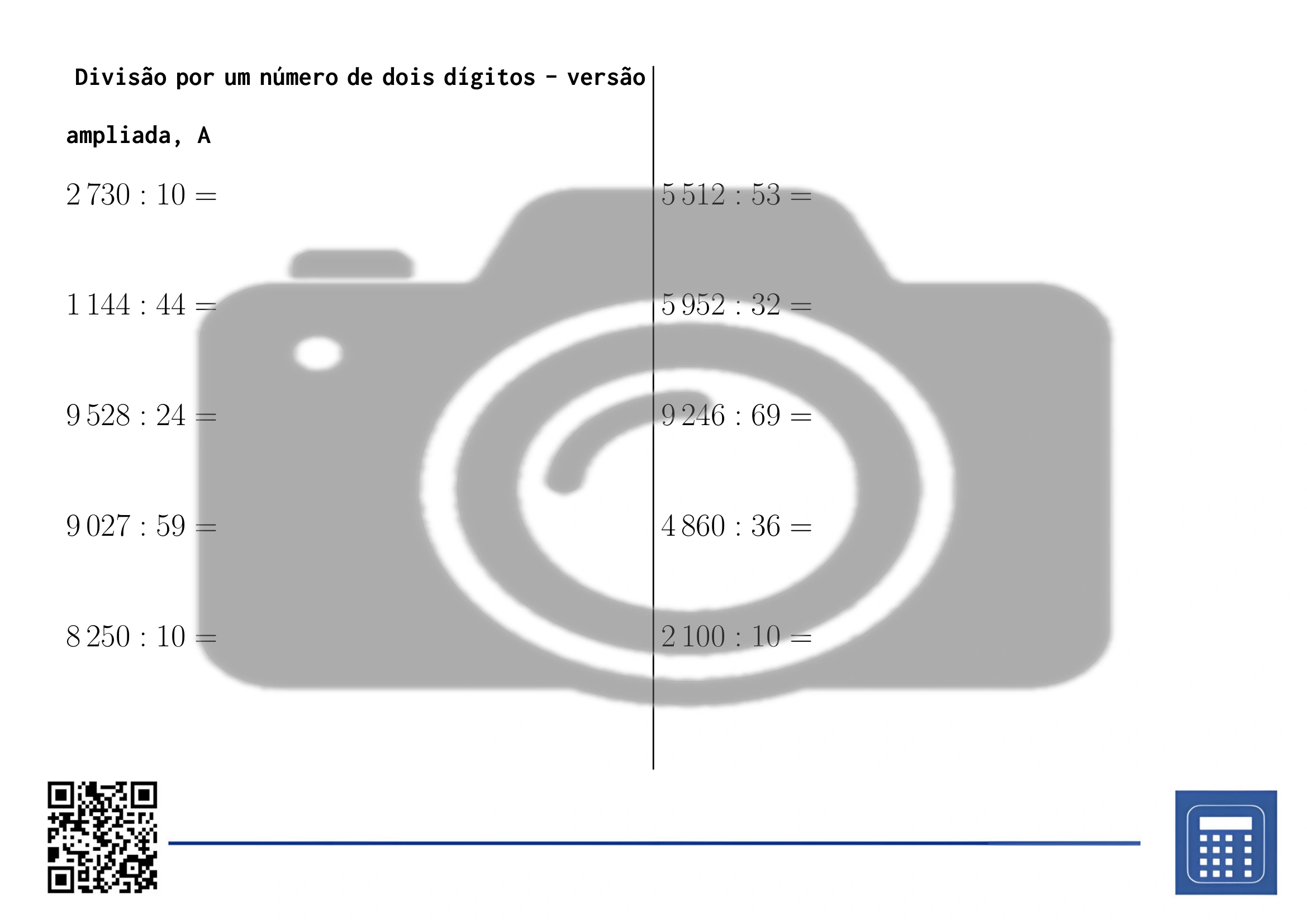 Folha de trabalho: Divisão por um número de dois dígitos - Image 3