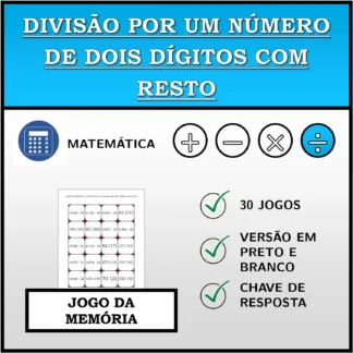 Jogo da memória: Divisão por um número de dois dígitos com resto
