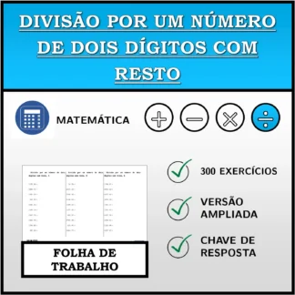 Folha de trabalho: Divisão por um número de dois dígitos com resto