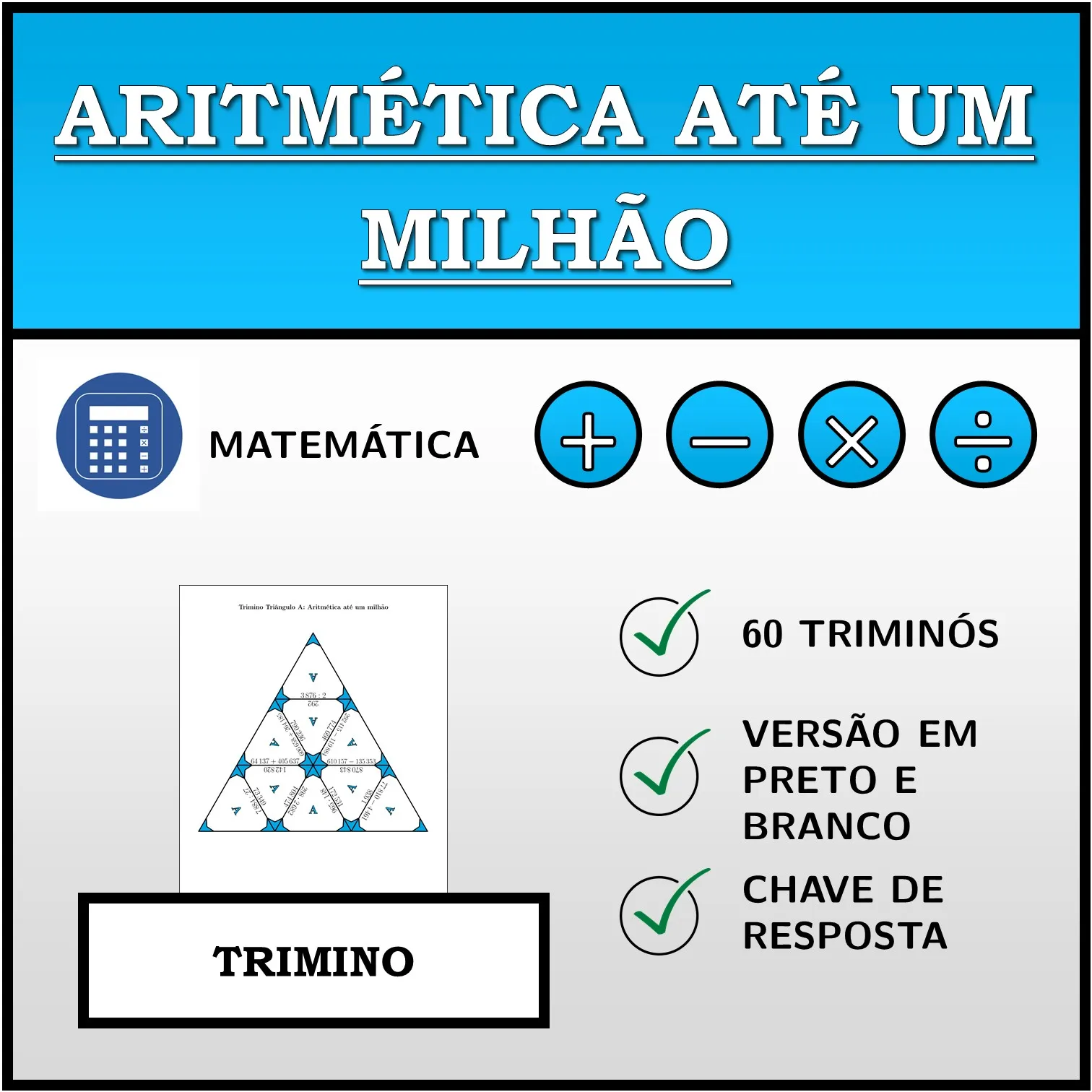 Trimino: Aritmética até um milhão