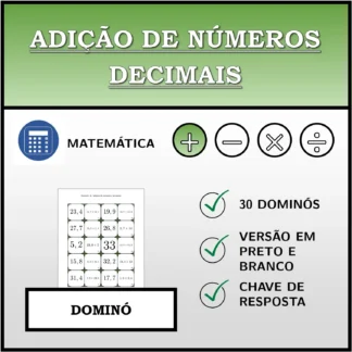 Dominó: Adição de números decimais
