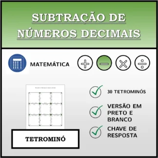 Tetromino: Subtração de números decimais