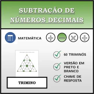 Trimino: Subtração de números decimais