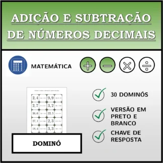 Dominó: Adição e subtração de números decimais