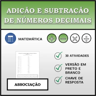 Exercício de associação: Adição e subtração de números decimais
