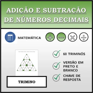 Trimino: Adição e subtração de números decimais