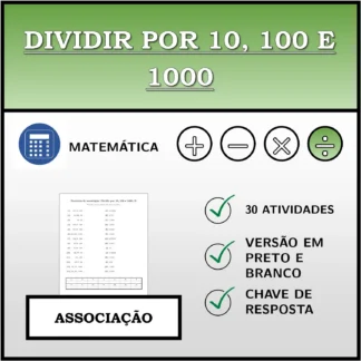 Exercício de associação: Dividir por 10, 100 e 1000