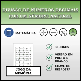 Jogo da memória: Divisão de números decimais por um número natural