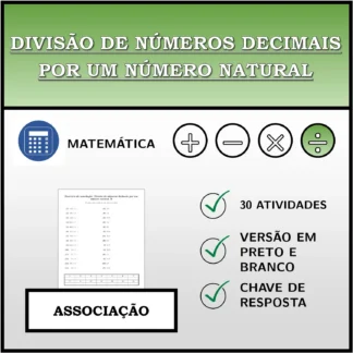 Exercício de associação: Divisão de números decimais por um número natural