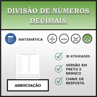 Exercício de associação: Divisão de números decimais