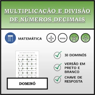Dominó: Multiplicação e divisão de números decimais