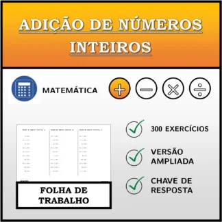Folha de trabalho: Adição de números inteiros