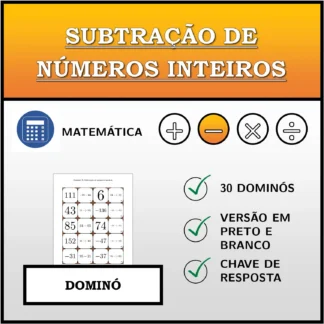 Dominó: Subtração de números inteiros