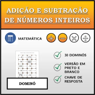 Dominó: Adição e subtração de números inteiros