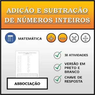 Exercício de associação: Adição e subtração de números inteiros