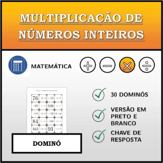 Dominó: Multiplicação de números inteiros