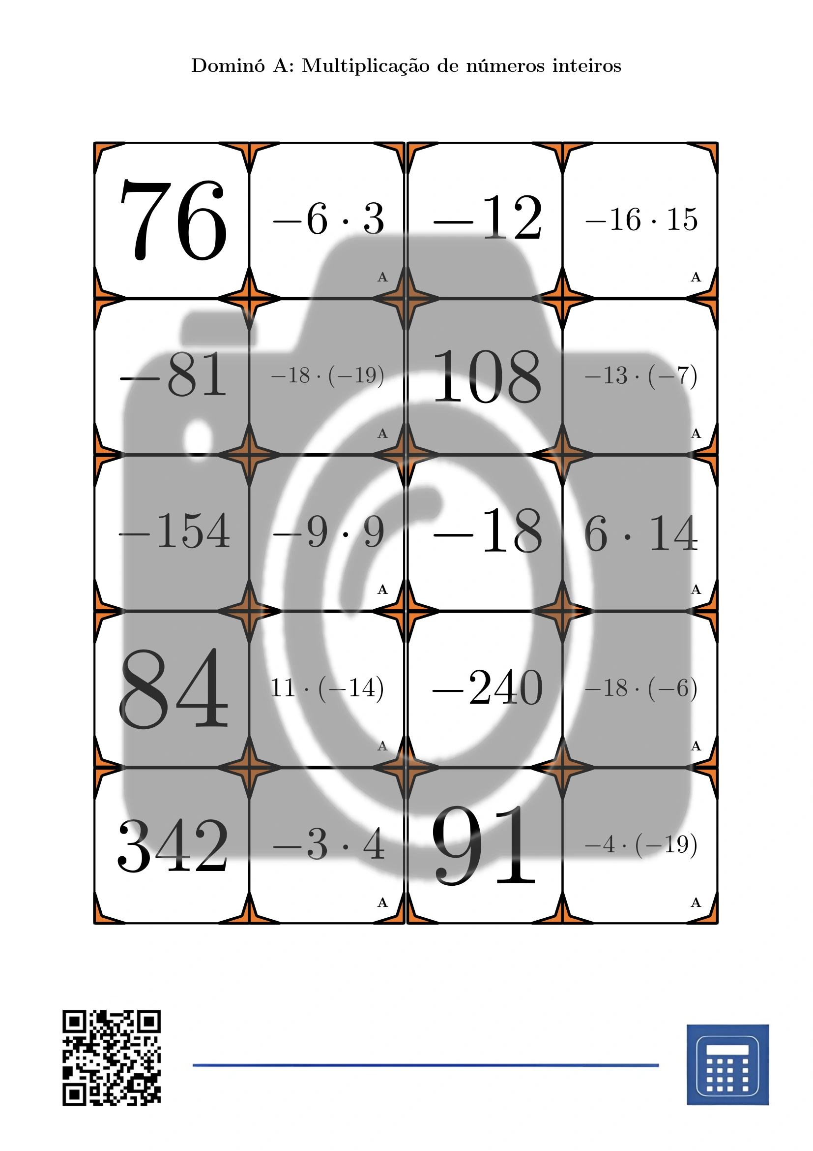 Dominó: Multiplicação de números inteiros - Image 2