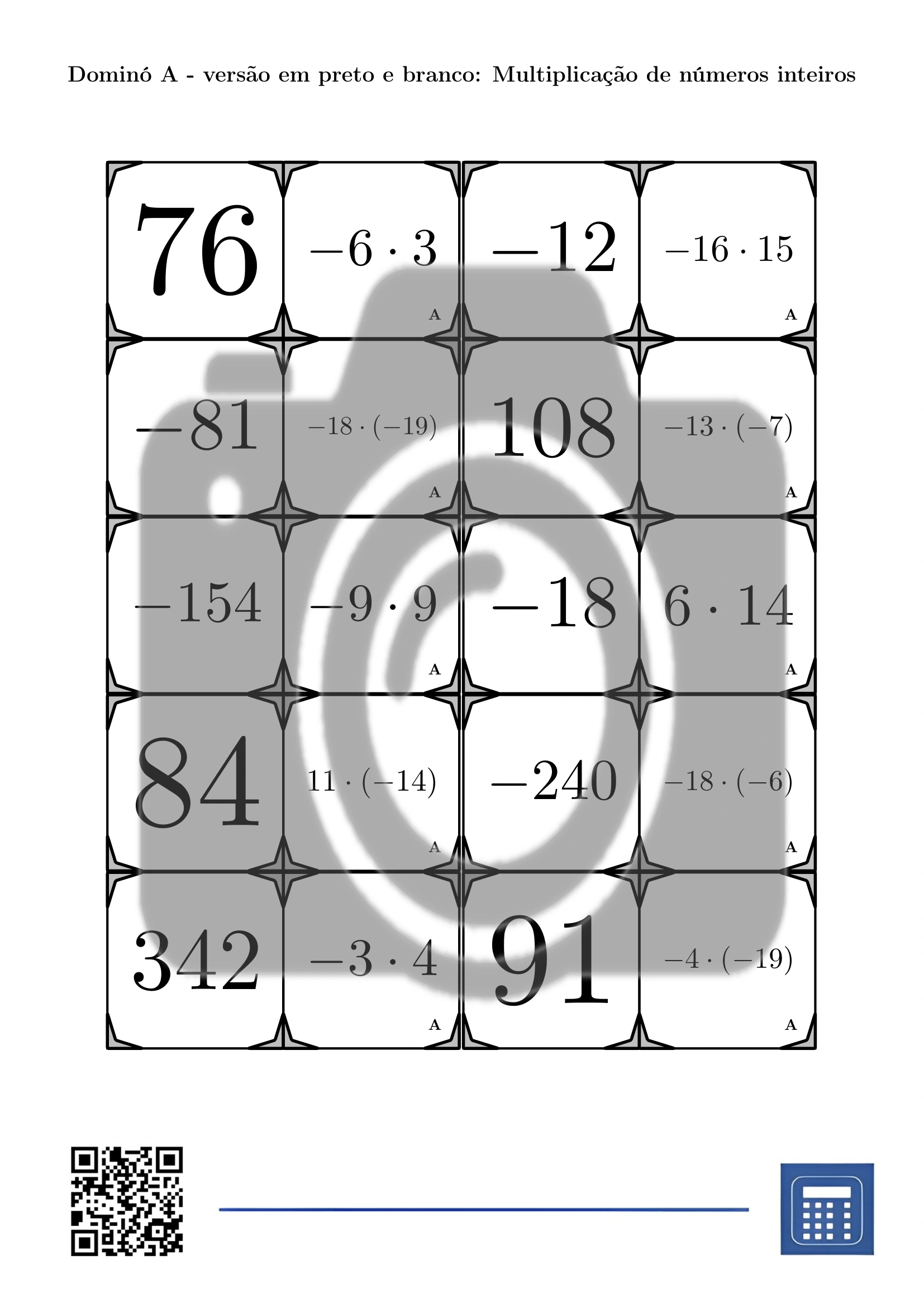 Dominó: Multiplicação de números inteiros - Image 3