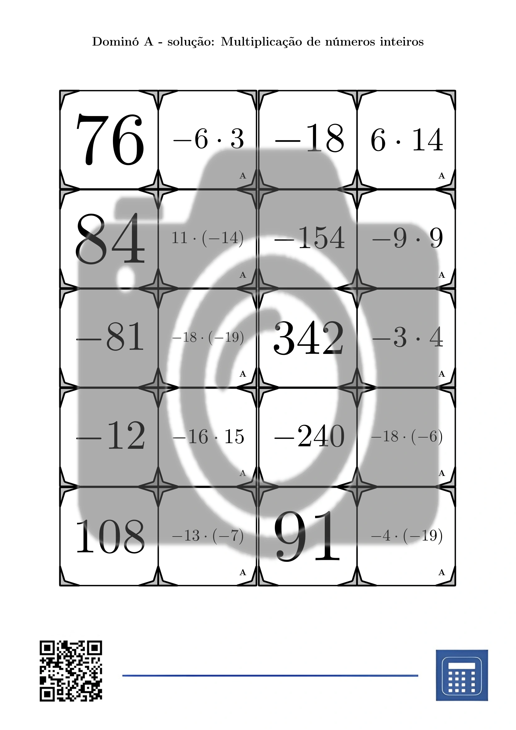 Dominó: Multiplicação de números inteiros - Image 4