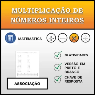 Exercício de associação: Multiplicação de números inteiros