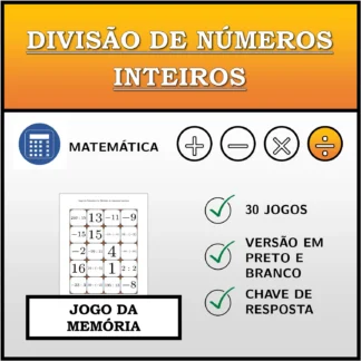 Jogo da memória: Divisão de números inteiros