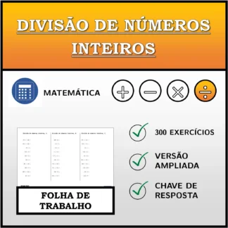Folha de trabalho: Divisão de números inteiros
