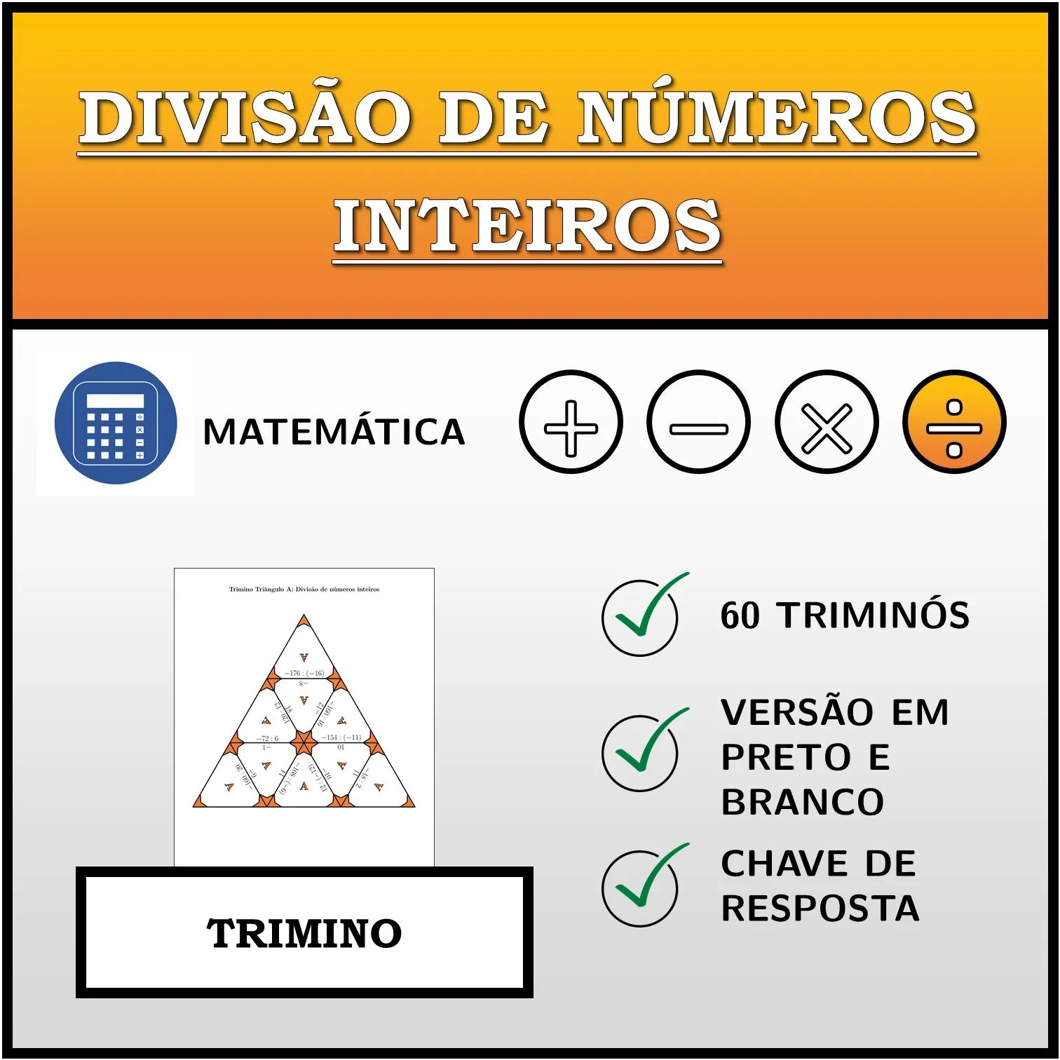 Trimino: Divisão de números inteiros