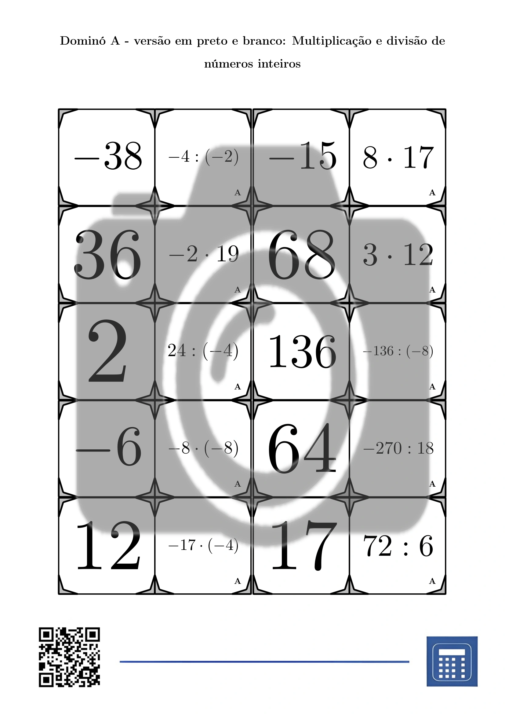 Dominó: Multiplicação e divisão de números inteiros - Image 3
