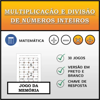Jogo da memória: Multiplicação e divisão de números inteiros