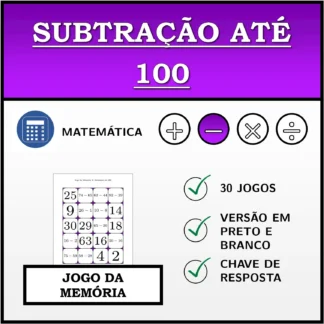 Jogo da memória: Subtração até 100