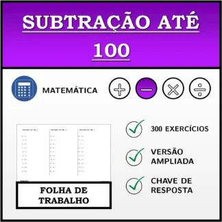Folha de trabalho: Subtração até 100