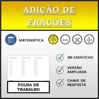 Folha de trabalho: Adição de frações