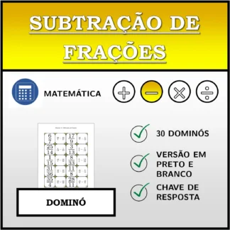 Dominó: Subtração de frações