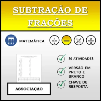 Exercício de associação: Subtração de frações
