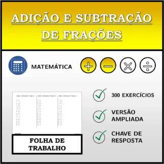 Folha de trabalho: Adição e subtração de frações