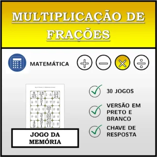 Jogo da memória: Multiplicação de frações