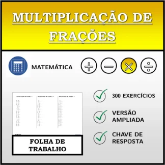 Folha de trabalho: Multiplicação de frações