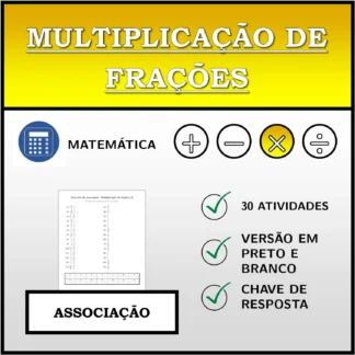 Exercício de associação: Multiplicação de frações
