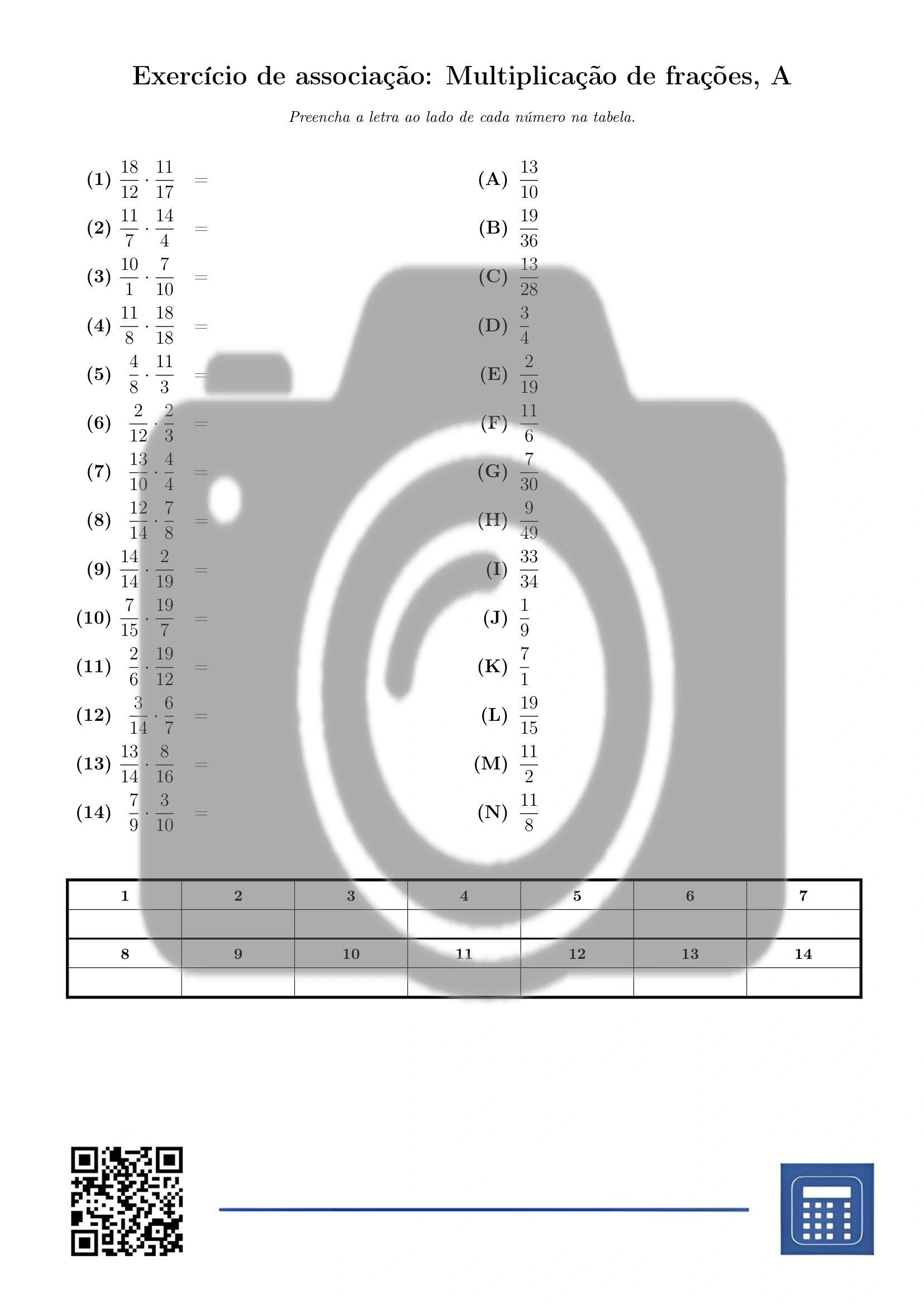 Exercício de associação: Multiplicação de frações - Image 2